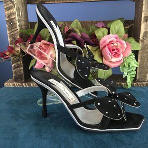 Santini Mavardi Black Suede Sandal Size 36 (US6)
